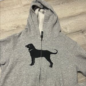 The Black Dog Gray Hoodie with Black Print